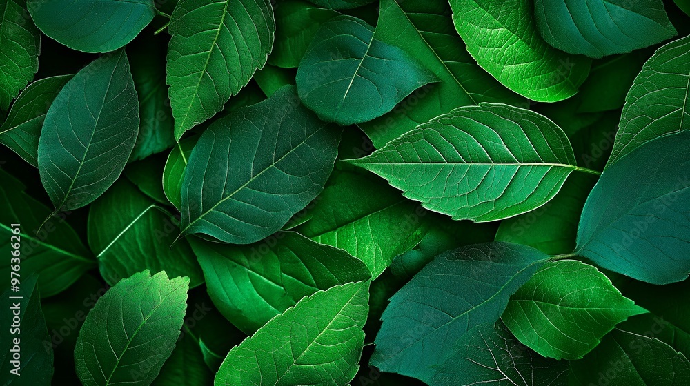 Fototapeta premium green leaf texture, flora and foliage, nature concept