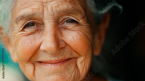 happy elderly woman in autumn park