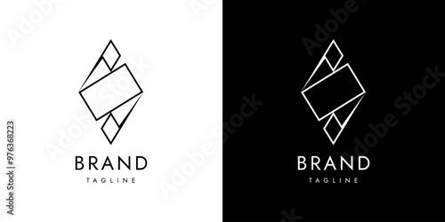Rhombus Logo Vector Set. Luxury Fashion Sharp Letter S Logotype. Elegant Geometry Icon for Beauty Company. Jewelry Store Sign on Double Background. Monochrome Premium Polygon Symbol. Boutique Mark.