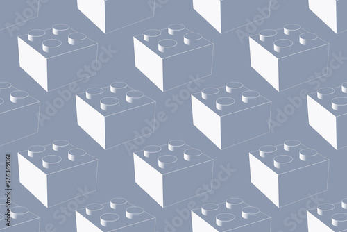 White inking blocks on gray seamless pattern