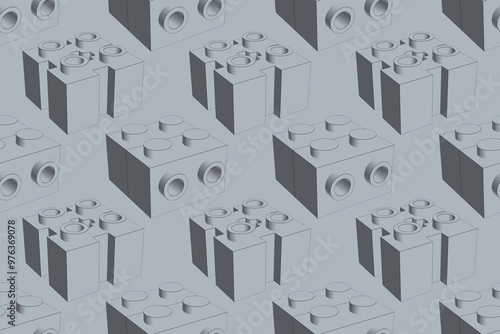 Black inking blocks on gray seamless pattern