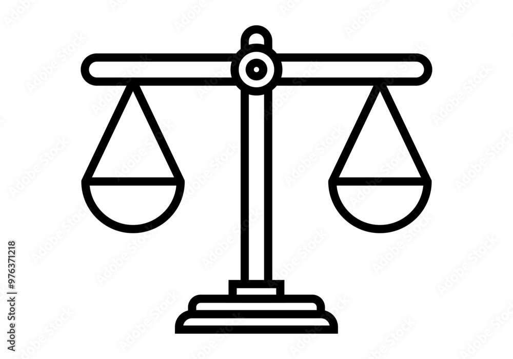Icono negro de balanza en equilibrio Icono negro de balanza en equilibrio