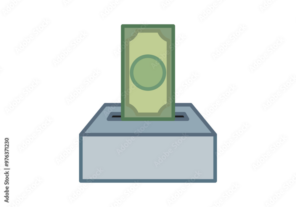 Billete siendo ingresado en una caja de ahorros Billete siendo ingresado en una caja de ahorros