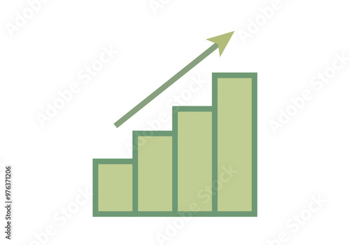 Gráfico verde de crecimiento de beneficios