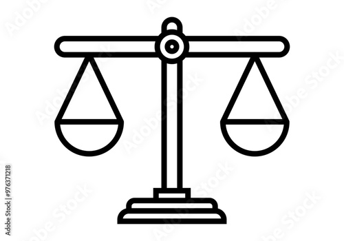 Icono negro de balanza en equilibrio 