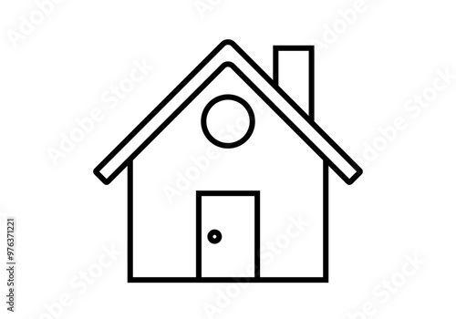 Icono negro de casa individual en fondo blanco