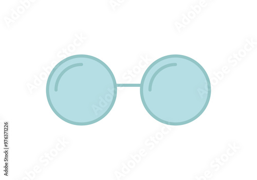 Gafas de ver azules clásicas en fondo blanco