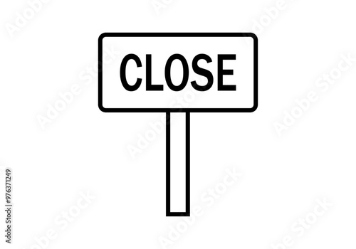 Icono negro de cartel de cerrado