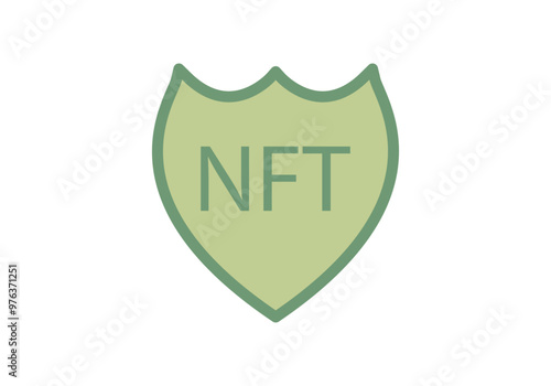 Escudo verde con título de NFT 
