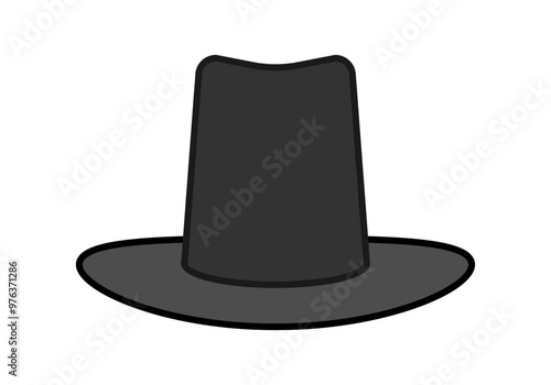 Sombrero de copa negro y elegante