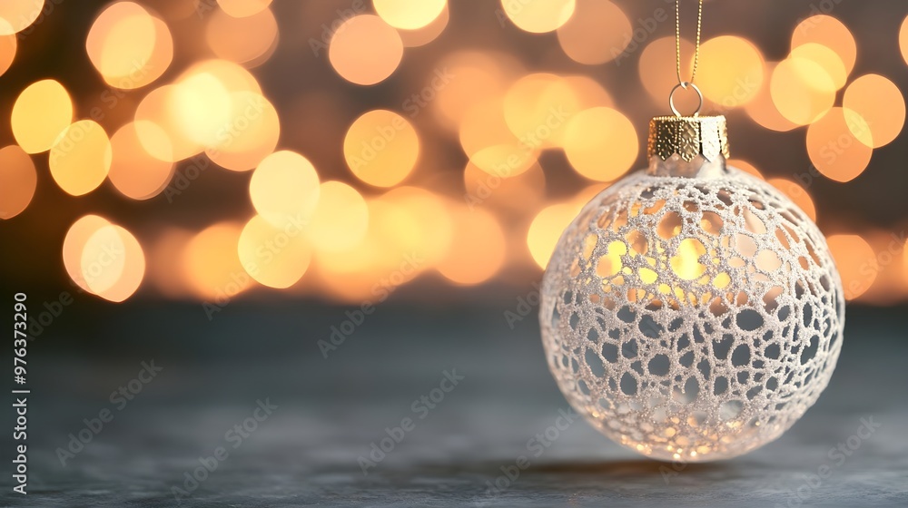 Festive Christmas Ornament with Bokeh Lights Festive Christmas Ornament with Bokeh Lights