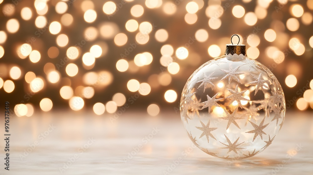 Festive Christmas Ornament with Golden Lights Festive Christmas Ornament with Golden Lights
