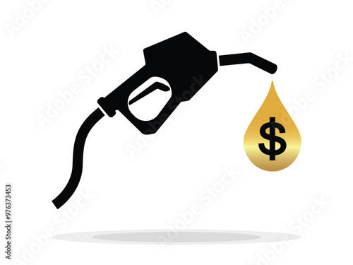 Fuel pump nozzle sign. Gasoline,Gas station icon. Vector illustration of fueling nozzle gasoline, diesel, gas isolated on white background. Petroleum fuel pump template. Pump nozzle, oil dripping.