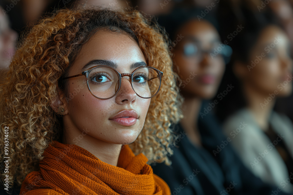 A multicultural group of people attending a public lecture on social justice. Concept of collective learning and advocacy. A multicultural group of people attending a public lecture on social justice. Concept of collective learning and advocacy.