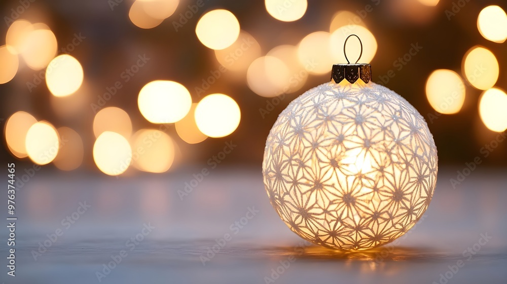 Glowing Christmas Ornament with Bokeh Lights Glowing Christmas Ornament with Bokeh Lights