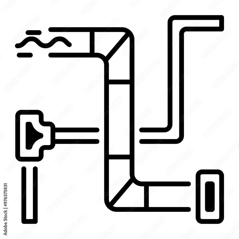 A linear style icon of air duct A linear style icon of air duct