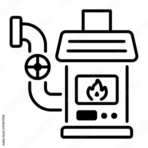 Furnace icon in linear style 