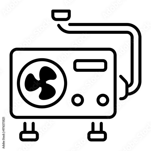 A line icon of heat pump 