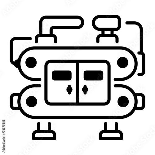 Industrial chiller icon in outline style 