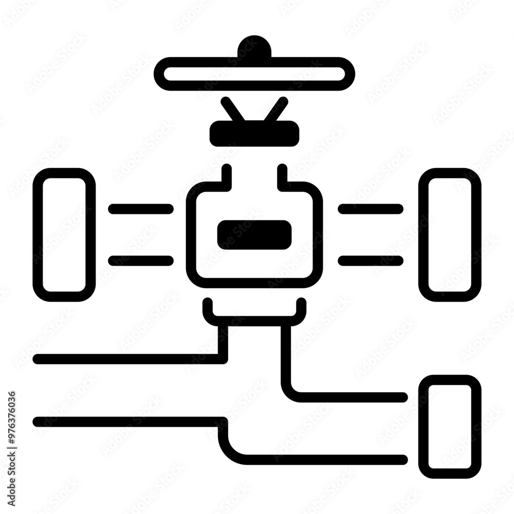 A line icon of gas valve A line icon of gas valve