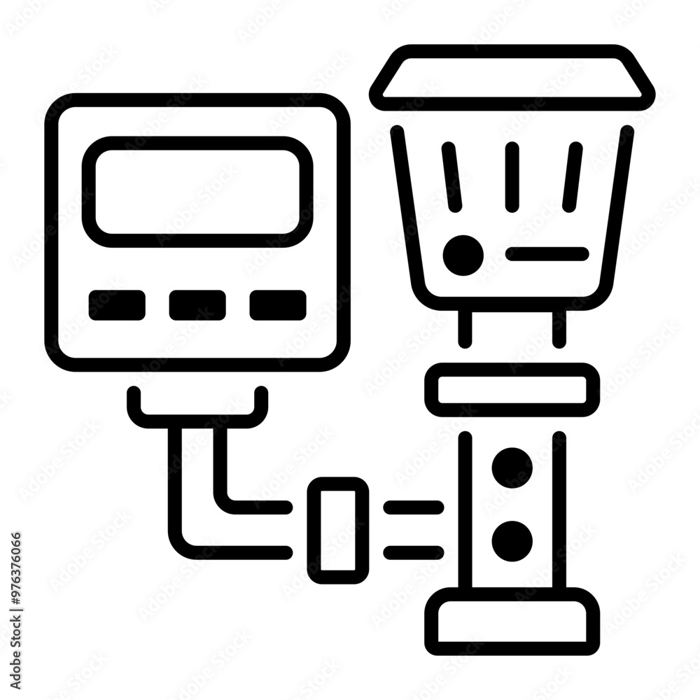 Thermostat head icon in linear style Thermostat head icon in linear style