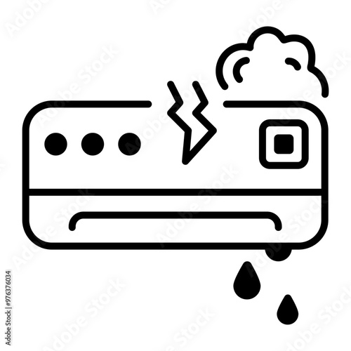 An outline style icon of ac damage 