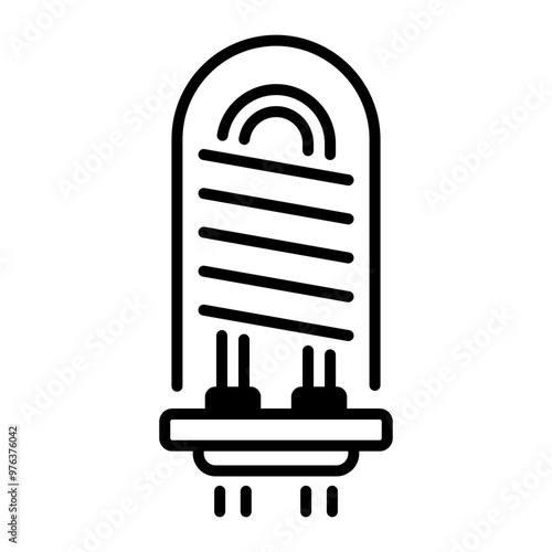 Heating coil icon in linear style 