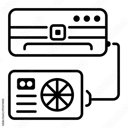 Split ac icon in outline style 
