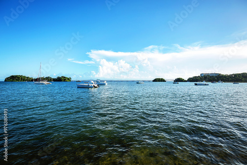 View to the Samana bay in Dominican Republic photo