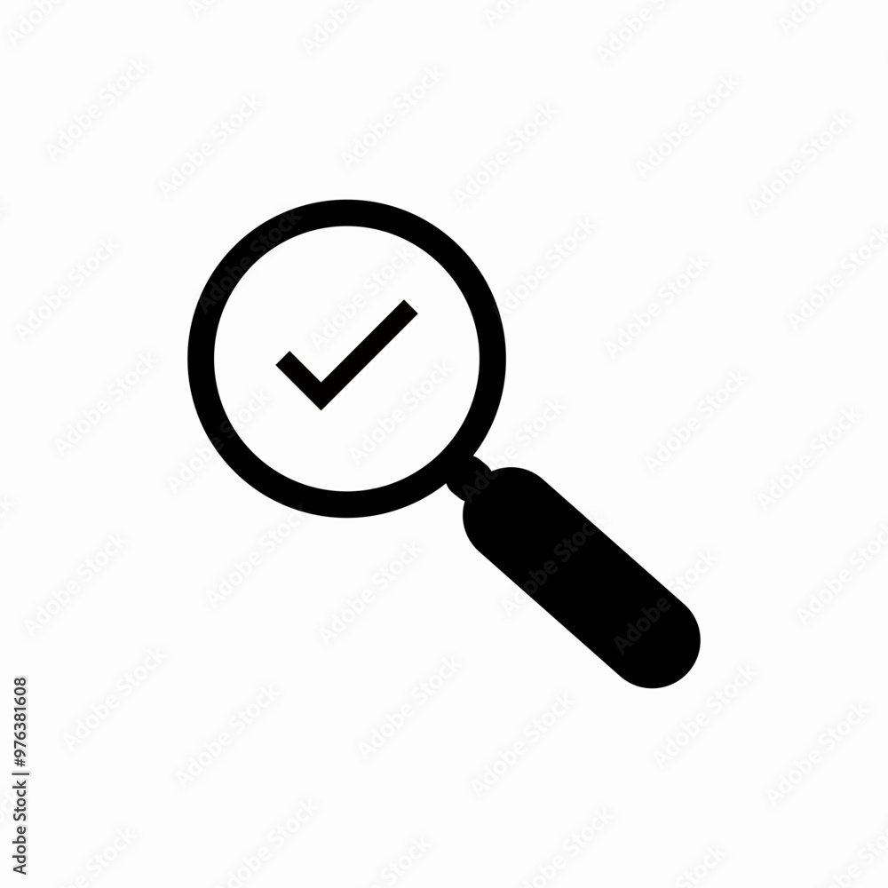 search lens check mark icon sign vector search lens check mark icon sign vector