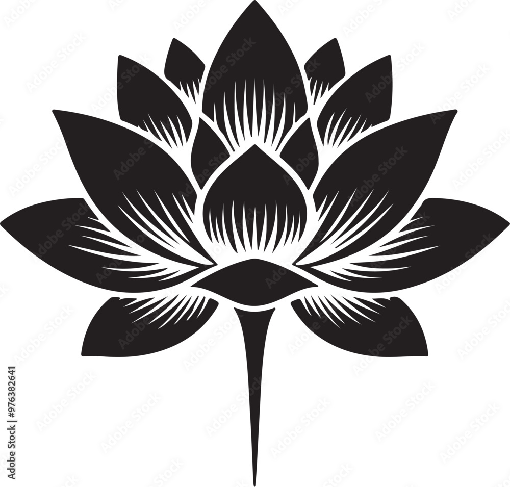 Classic flower silhouette vector style Classic flower silhouette vector style