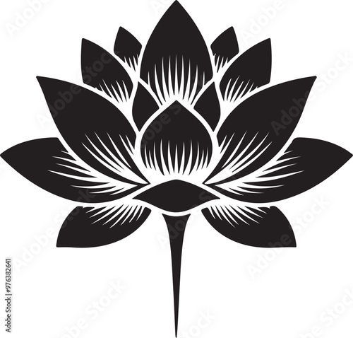 Classic flower silhouette vector style