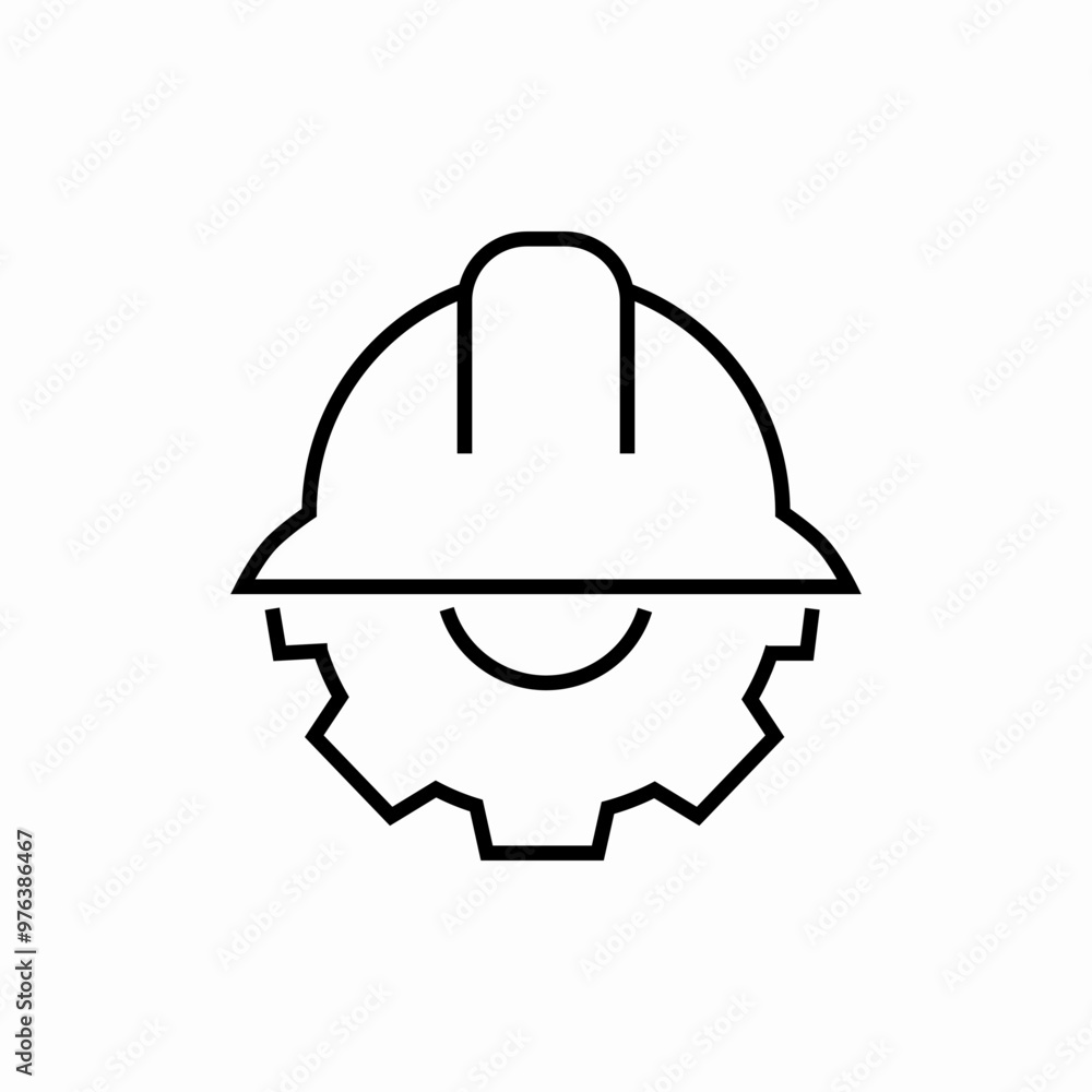 construction helmet settings icon sign vector construction helmet settings icon sign vector