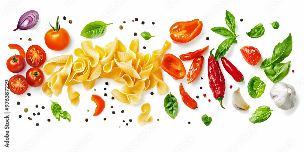pasta and salad, ai generated pasta and salad, ai generated