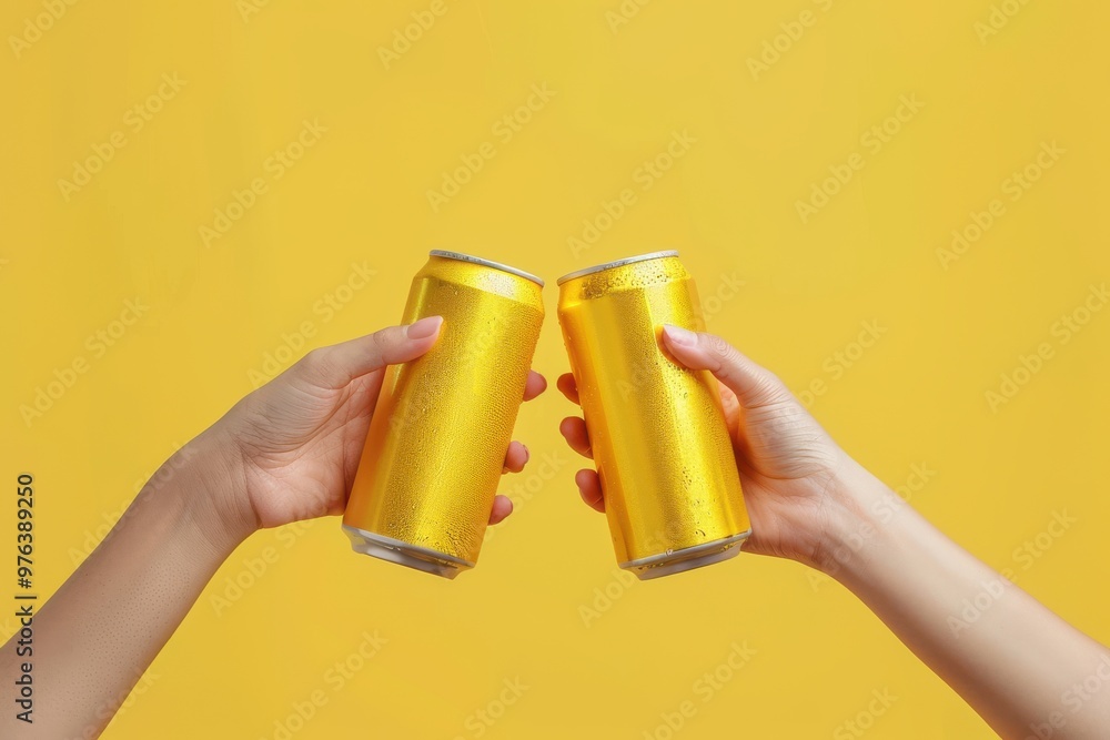 © itchaznong - Two people are holding up two cans of beer, one of which is gold
