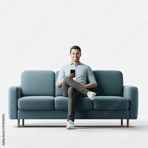 man sitting on a sofa and watching tv