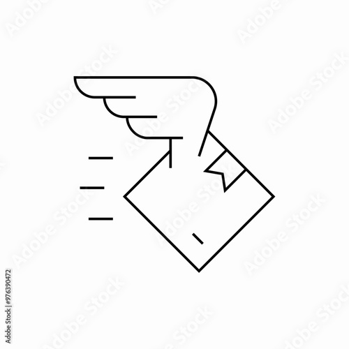 express delivery wings icon sign vector