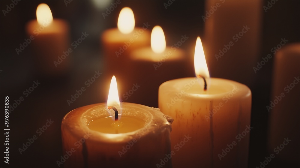 Several candles burning with limited depth of field Several candles burning with limited depth of field