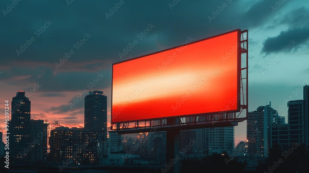 Billboard empty in night urban setting Billboard empty in night urban setting