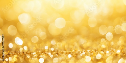 A close-up view of a golden bokeh background, highlighting the shimmering light effects and creating a festive and elegant visual impression perfect for celebrations.