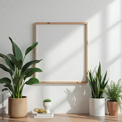 frame next to a plant