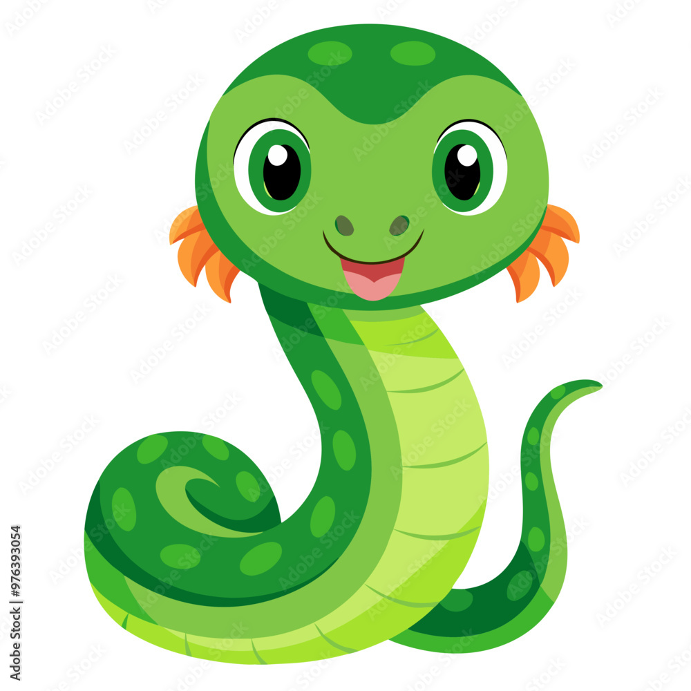 Fototapeta premium cute green snake