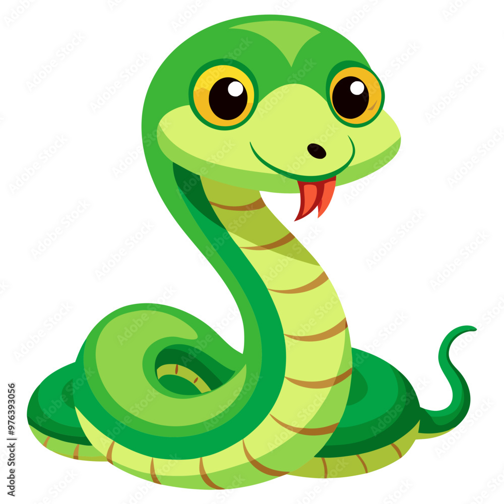 Fototapeta premium cute green snake 