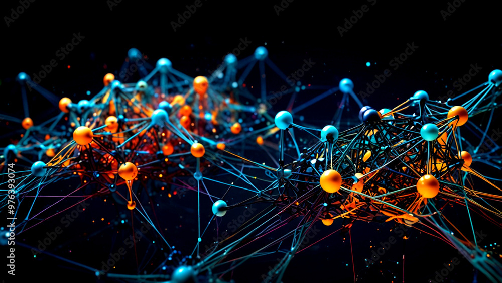 Obraz premium Neural Network Visualization: A Glimpse into AI's Inner Workings