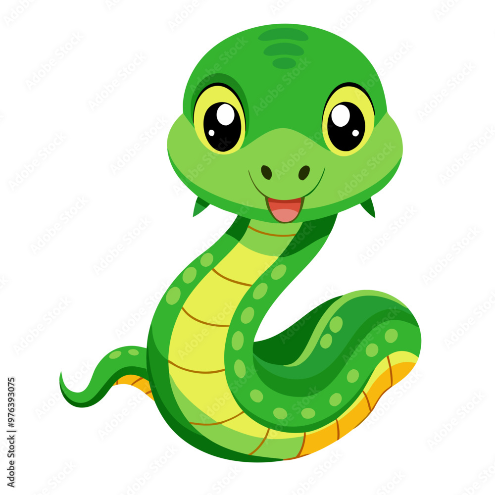Fototapeta premium cute green snake 
