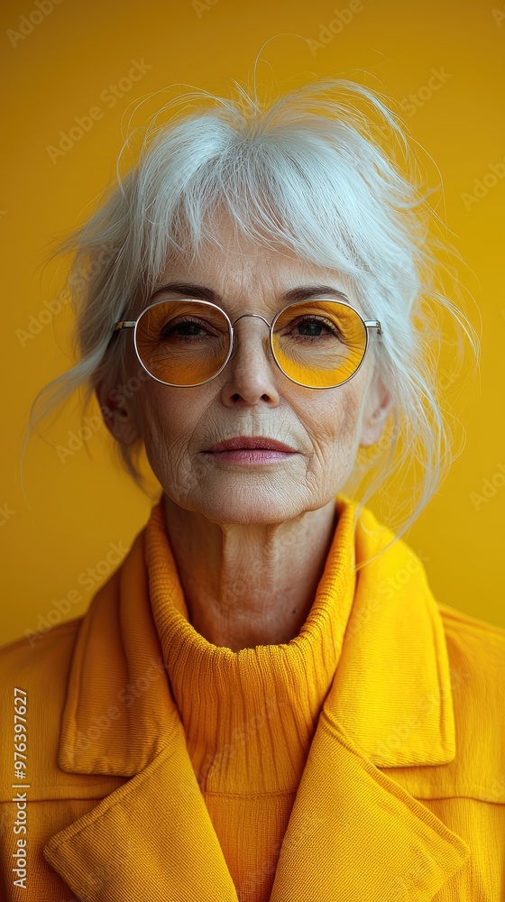 Funny old person portraits. 80s style outfit. Dab dance on colored backgrounds. Concept about seniority and old people Funny old person portraits. 80s style outfit. Dab dance on colored backgrounds. Concept about seniority and old people