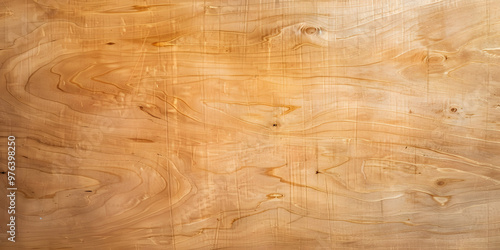 Polished plywood background with prominent wood grain creating a sleek and natural surface texture photo