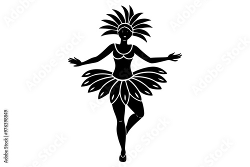 Samba Dancer Icon Silhouette Dynamic Vector Art for Dance Enthusiasts photo