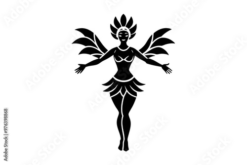 Samba Dancer Icon Silhouette Dynamic Vector Art for Dance Enthusiasts photo