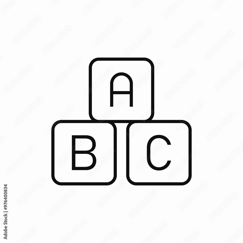 letter cubes toy icon sign vector letter cubes toy icon sign vector